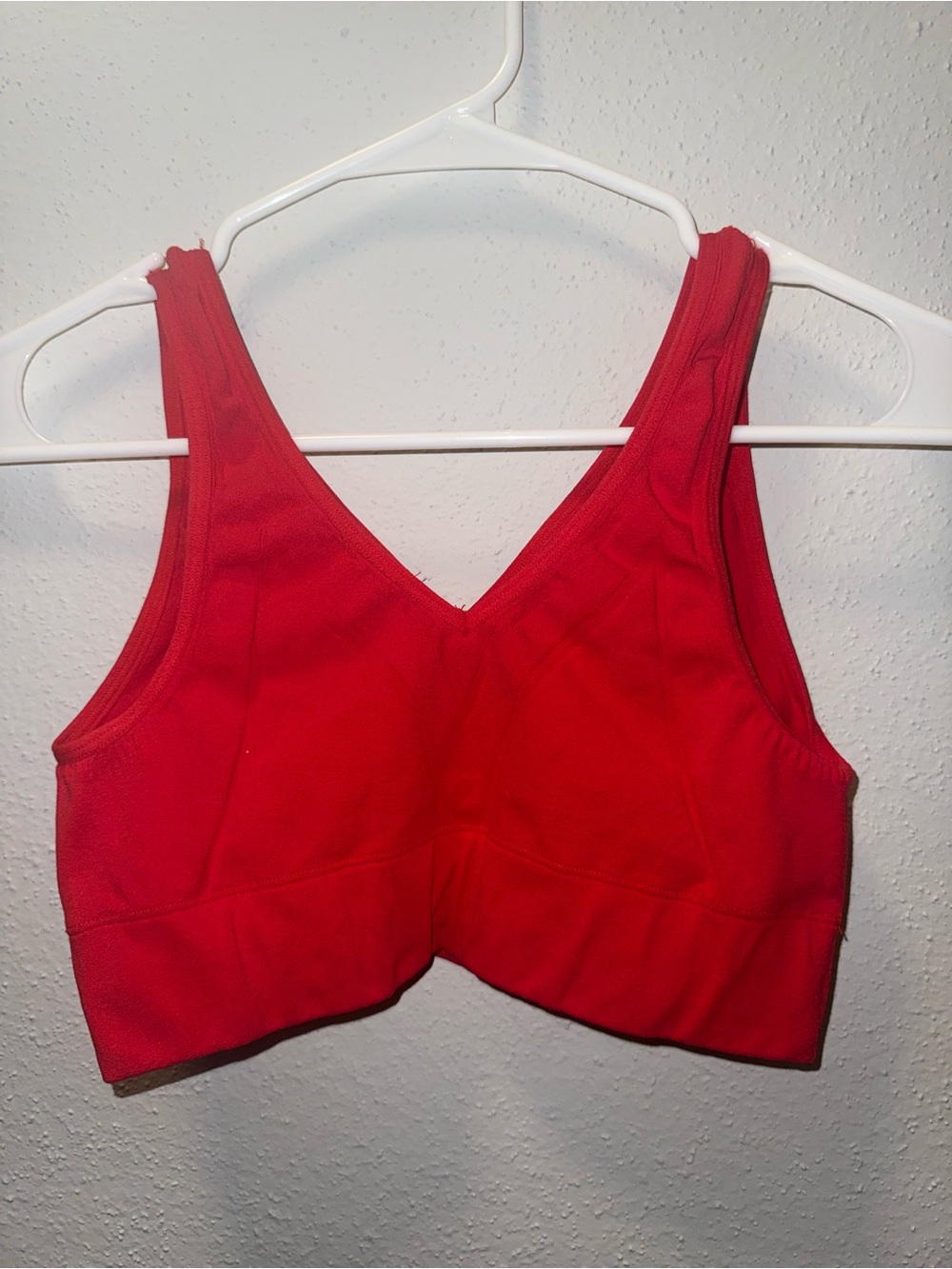 Women's Red Seamless V-Neck Sleep & Lounge Bralette
